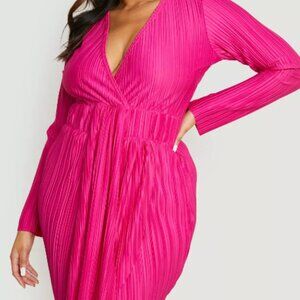 Pink Drape Front Dress